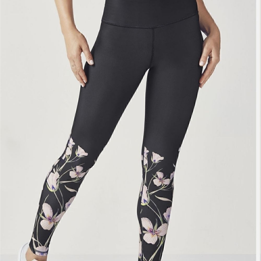 Fabletics cascading flowers high waisted leggings